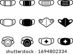icon set of face mask  surgical ... | Shutterstock .eps vector #1694802334
