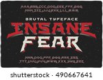 insane fear brutal font with... | Shutterstock .eps vector #490667641