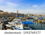 Port Of Akko  Acre  With Boats  ...