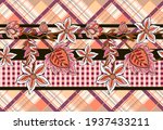floral pattern in borders with... | Shutterstock .eps vector #1937433211