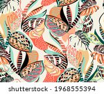 seamless pattern of a tropical... | Shutterstock .eps vector #1968555394