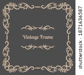 vintage calligraphic frame in... | Shutterstock .eps vector #1871636587
