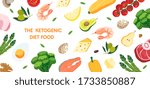 ketogenic diet food vector... | Shutterstock .eps vector #1733850887