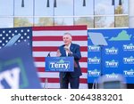 Small photo of Richmond, Virginia, USA- October 23rd, 2021: Terry McAuliffe speaking at a campaigning rally with Obama in Richmond Virginia.