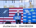 Small photo of Richmond, Virginia, USA- October 23rd, 2021: Terry McAuliffe speaking at a campaigning rally with Obama in Richmond Virginia.