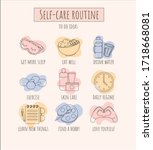 self care routine to do ideas... | Shutterstock .eps vector #1718668081
