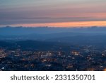 Small photo of Great view over Braga (Portugal) trom the platform from Sameiro. During sunset.