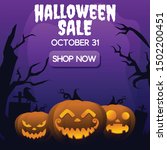 halloween sale banner design... | Shutterstock .eps vector #1502200451