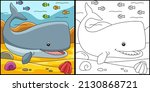 sperm whale coloring page... | Shutterstock .eps vector #2130868721