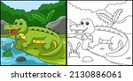 Crocodile Coloring Page Colored ...