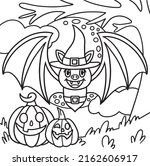 vampire bat halloween coloring... | Shutterstock .eps vector #2162606917