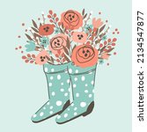 Cute Rubber Boots With Flowers...