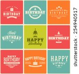 typographic happy birthday... | Shutterstock .eps vector #254940517