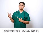 Serious handsome asian doctor ...