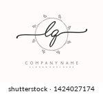initials letter lq handwriting... | Shutterstock .eps vector #1424027174