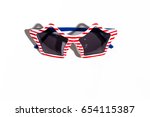 US holiday sunglasses on a white background
