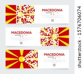 banner flag of macedonia ... | Shutterstock .eps vector #1576706074