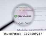 Small photo of New York, USA - 17 February 2021: Intuit Quickbooks logo close up on website page, Illustrative Editorial