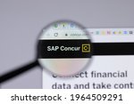 Small photo of New York, USA - 26 April 2021: SAP Concur logo close-up on website page, Illustrative Editorial.