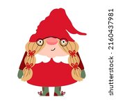 colorful christmas gnome... | Shutterstock .eps vector #2160437981
