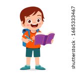 happy cute little kid boy read... | Shutterstock .eps vector #1685333467