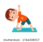 happy cute little kid doing... | Shutterstock .eps vector #1766338517