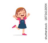 cute little kid girl stand... | Shutterstock .eps vector #1872613054