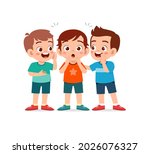 cute little boy whisper secret... | Shutterstock .eps vector #2026076327