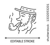 leprechaun with pipe linear... | Shutterstock .eps vector #1332053201