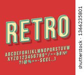 retro vintage 3d vector... | Shutterstock .eps vector #1366235801