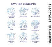 safe sex blue concept icons set.... | Shutterstock .eps vector #1549130591