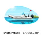 Luxury Boat With Engine Semi...