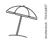 Beach Umbrella Linear Icon....