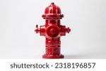 Small photo of bright red fire hydrant isolated on a white background