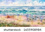 Watercolor Baltic Sea View....