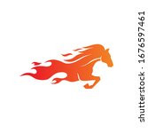  Fast Fire Running Horse Logo...