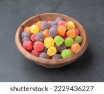 Colorful gum drop candies over...
