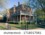Small photo of Indianapolis, Indiana, USA, April 4, 2020. Home of Benjamin Harrison who was a senator and later was the twenty-third President of the United States constructed in 1867.