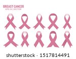 breast cancer pink ribbon set.... | Shutterstock .eps vector #1517814491