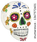watercolor sugar skull... | Shutterstock . vector #1367572601