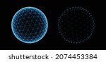 spheres of dots particles. atom ...