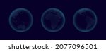 set of transparent globes of... | Shutterstock .eps vector #2077096501