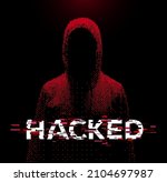 hacked. anonymous person in... | Shutterstock .eps vector #2104697987