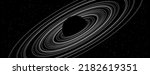 black planet with rings. black...
