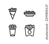 french fries icon vector...