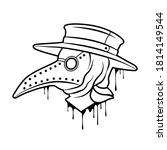 plague doctor mask outline.... | Shutterstock .eps vector #1814149544