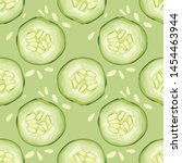seamless pattern with cucumbers.... | Shutterstock .eps vector #1454463944