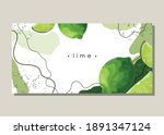 stylized green lime on an... | Shutterstock .eps vector #1891347124