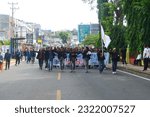 Small photo of Bandar Lampung, Indonesia, May 13 2021. Students staged a demonstration against the omnibus law.