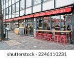 Small photo of BUDAPEST, HUNGARY- January 6, 2023: Jamie's Italian restaurant in Budapest. Exterior in historical part of the city. The chain of restaurants founded by famous celebrity Jamie Oliver.